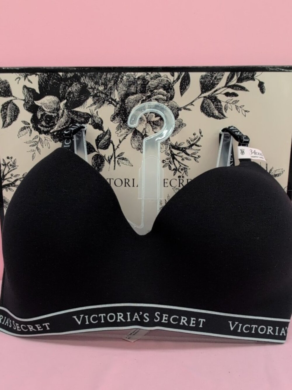 Victoria's Secret The T-Shirt Lightly Lined Wireless Bra Black 34DDD NWT